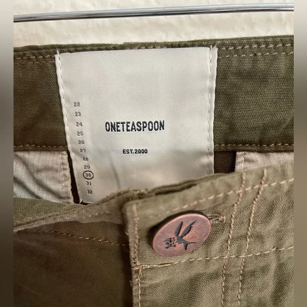 Free People One Teaspoon Dark Khaki Cadet Bandit Low-waist Short NWT Size 30